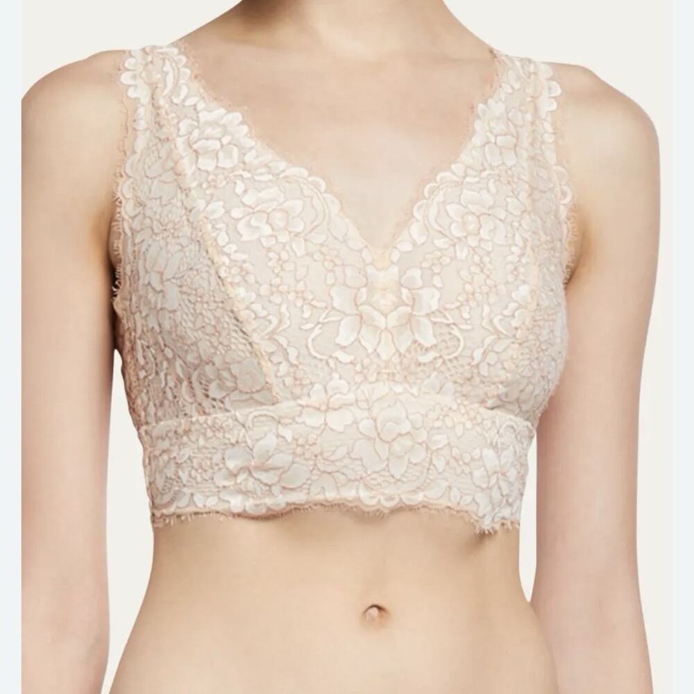 Cosabella Pret-A-Porter Curvy Longline Bralette Size M Lacy Neutral Feminine